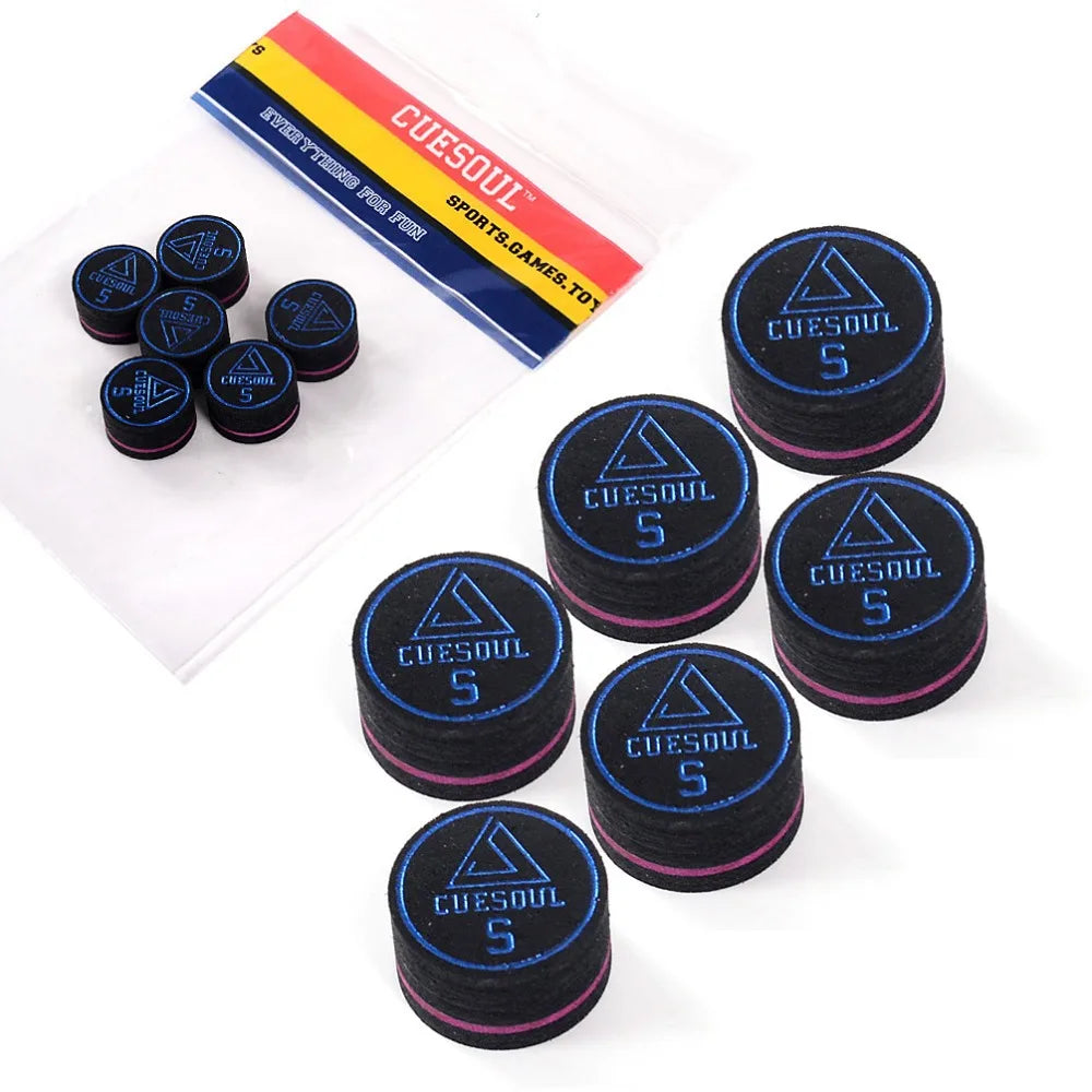 CUESOUL 14mm 8 Layer Pigskin Cue Tips for Pool Cue - 6 Pieces