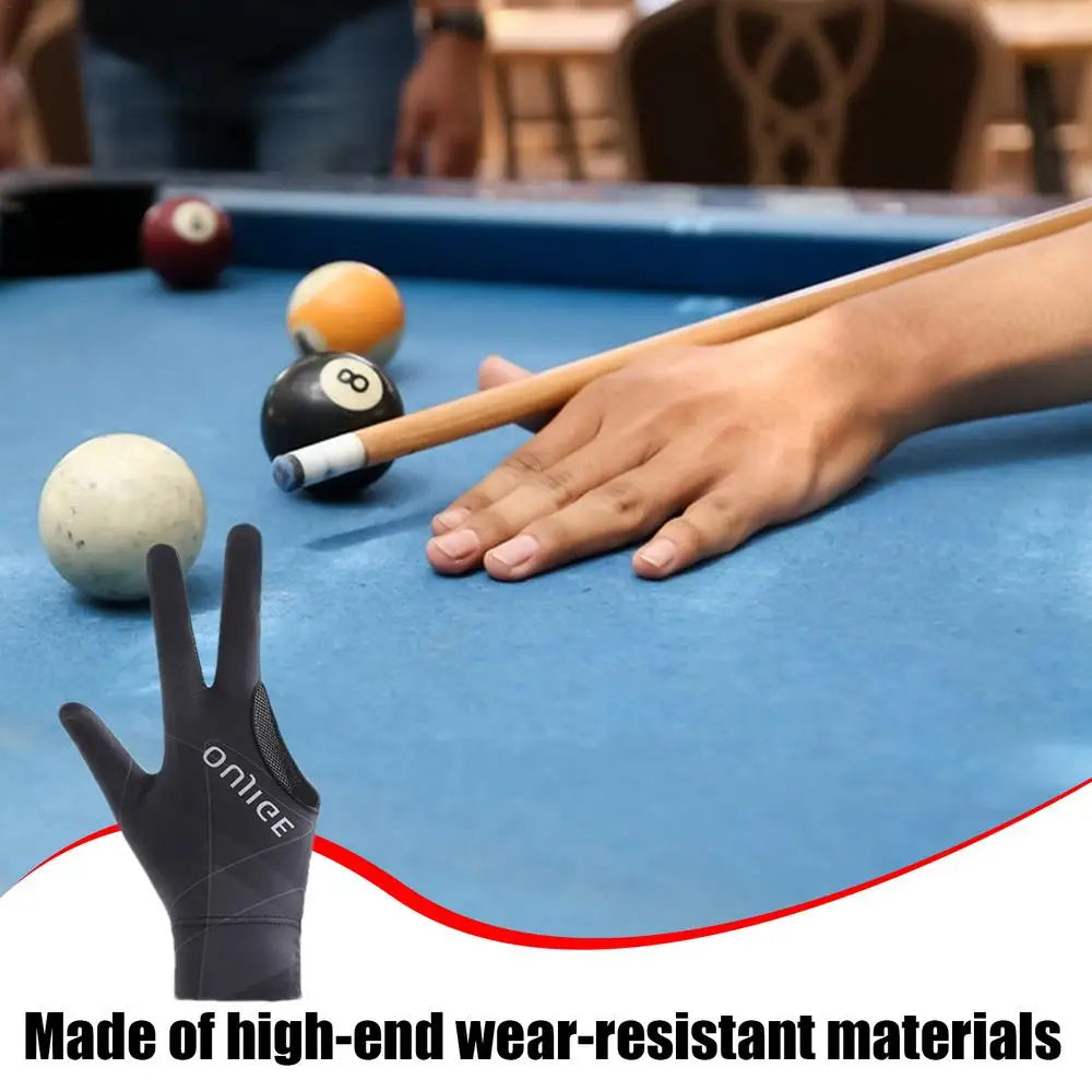 3 Finger Single Pool Gloves Non-Slip Pool & Billiards Gloves Breathable Wear-Resistant Cue Action Gloves Billiards Accessories
