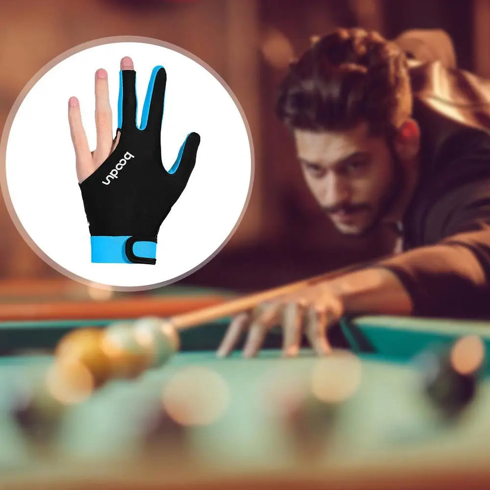 Billiard Gloves Left Hand Workout Gloves Comfortable Thin Slip Adjustable Durable Double Stitched 3 Finger Predator Pool