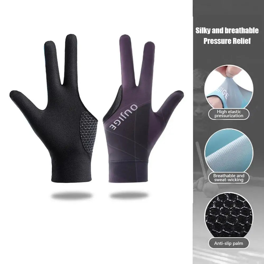 3 Finger Single Pool Gloves Non-Slip Pool & Billiards Gloves Breathable Wear-Resistant Cue Action Gloves Billiards Accessories