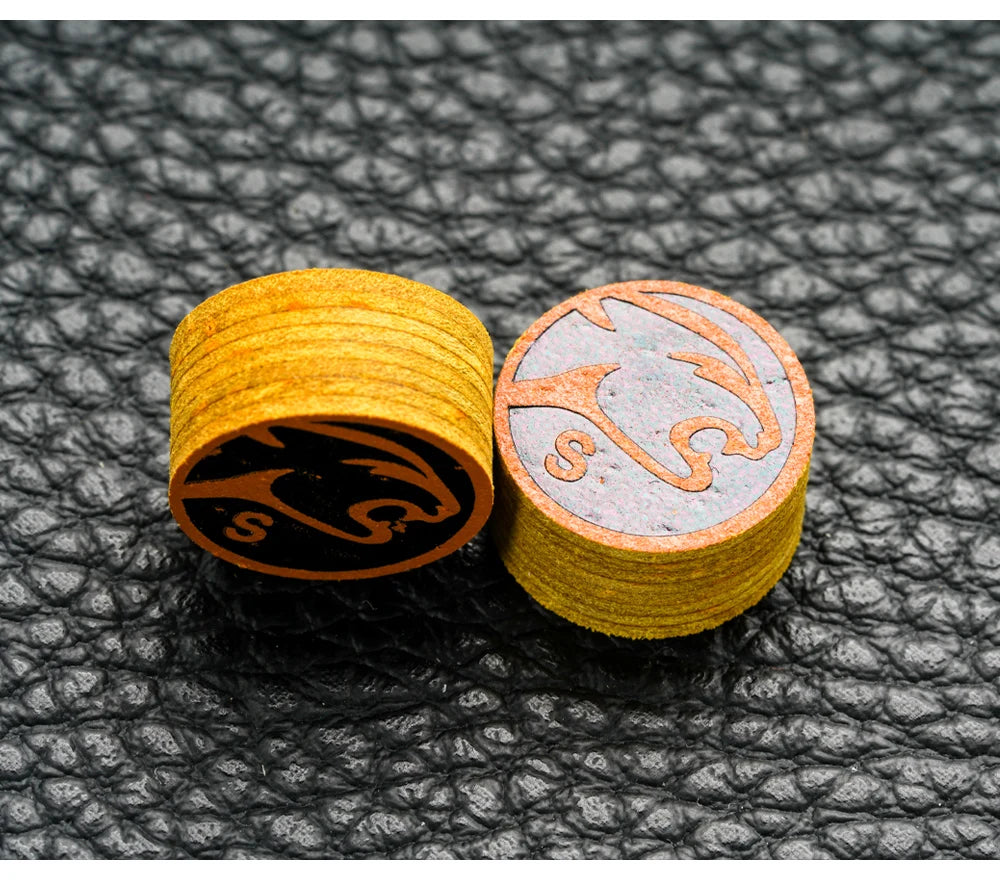 PREOAIDR Victory Tip Billiard Cue Tips 14mm  8 Layers Tips H/M/S Yellow Pool Cue Kit Tips Billiard Accessories Cue Tips