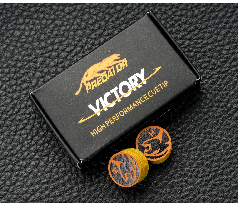 PREOAIDR Victory Tip Billiard Cue Tips 14mm  8 Layers Tips H/M/S Yellow Pool Cue Kit Tips Billiard Accessories Cue Tips