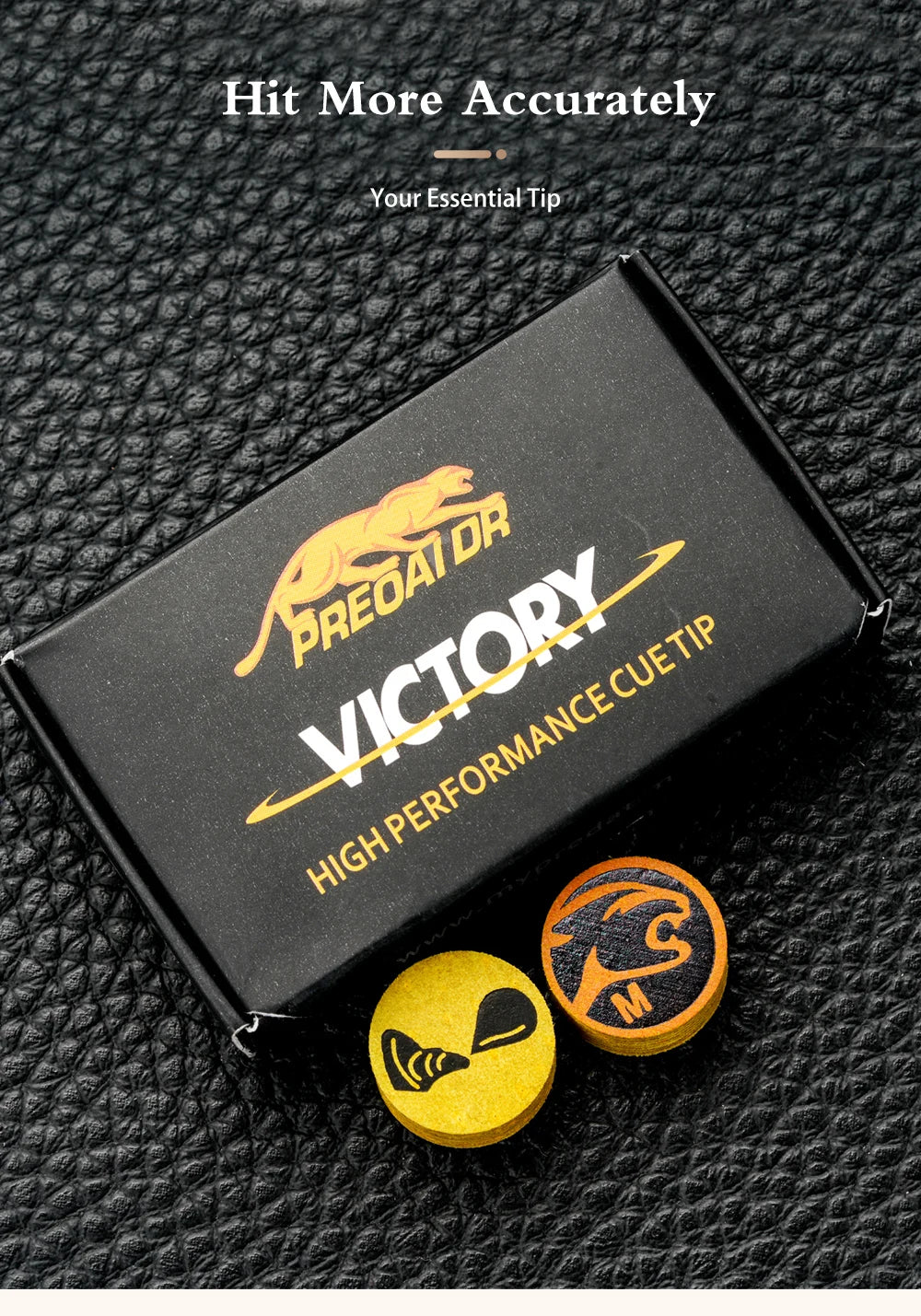 PREOAIDR Victory Tip Billiard Cue Tips 14mm  8 Layers Tips H/M/S Yellow Pool Cue Kit Tips Billiard Accessories Cue Tips