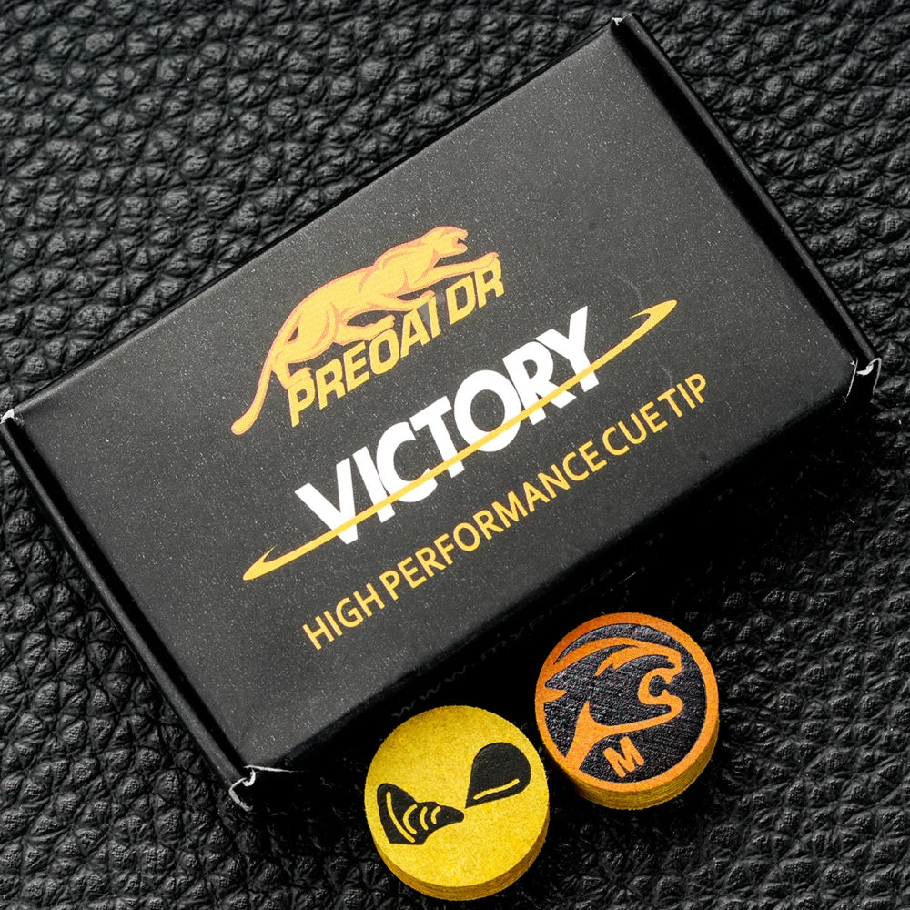 PREOAIDR Victory Tip Billiard Cue Tips 14mm  8 Layers Tips H/M/S Yellow Pool Cue Kit Tips Billiard Accessories Cue Tips