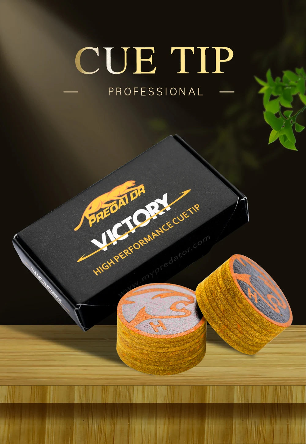 PREOAIDR Victory Tip Billiard Cue Tips 14mm  8 Layers Tips H/M/S Yellow Pool Cue Kit Tips Billiard Accessories Cue Tips