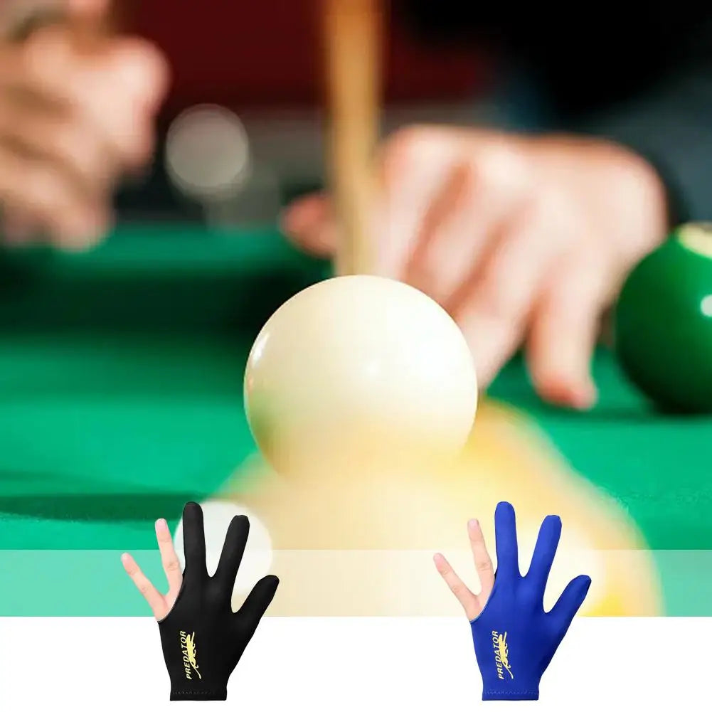 Predator Pool Gloves Batting Gloves Ultra Silky Breathable Anti Slip Elastic 3 Finger Double Stitched Billiard Gloves Left