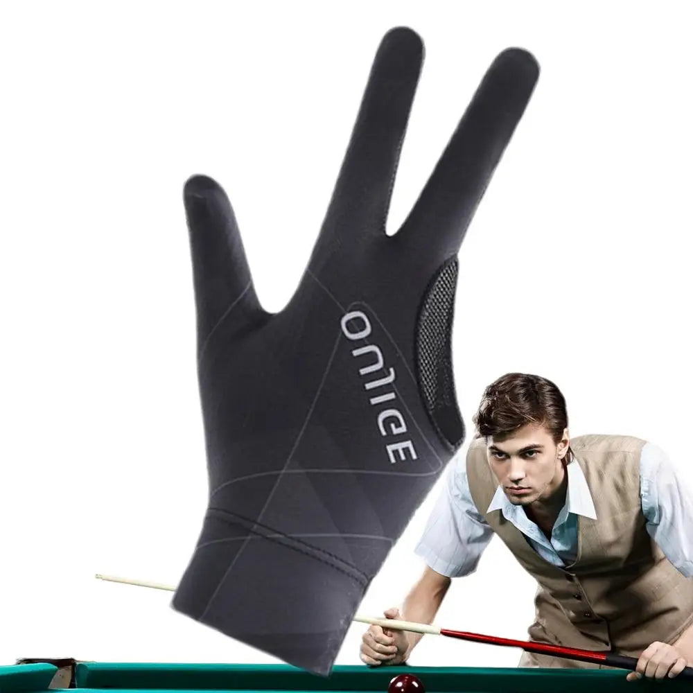 3 Finger Single Pool Gloves Non-Slip Pool & Billiards Gloves Breathable Wear-Resistant Cue Action Gloves Billiards Accessories
