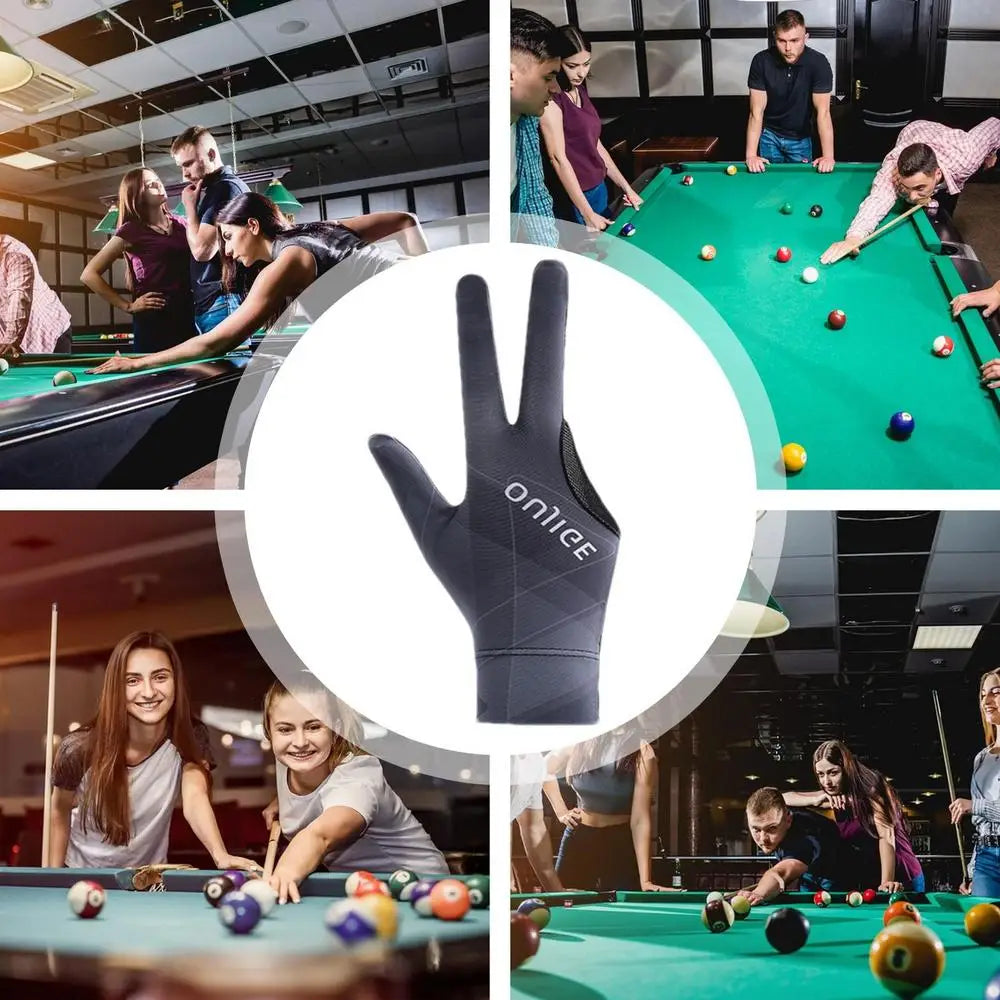 3 Finger Single Pool Gloves Non-Slip Pool & Billiards Gloves Breathable Wear-Resistant Cue Action Gloves Billiards Accessories