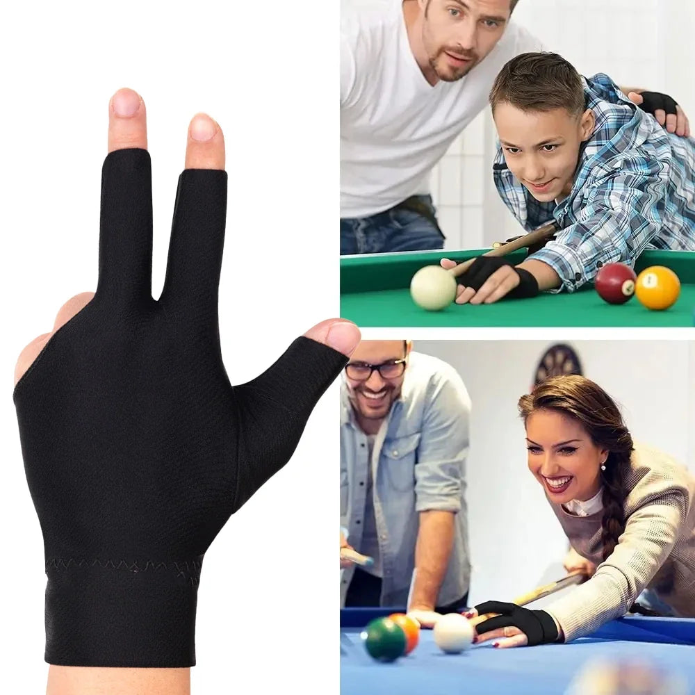 1Pc Pool Gloves Billiards Left Hand,3 Fingers Pool Billiard Gloves,Breathable Billiard Glove for Women/Men Left Hand,Cue Shooter