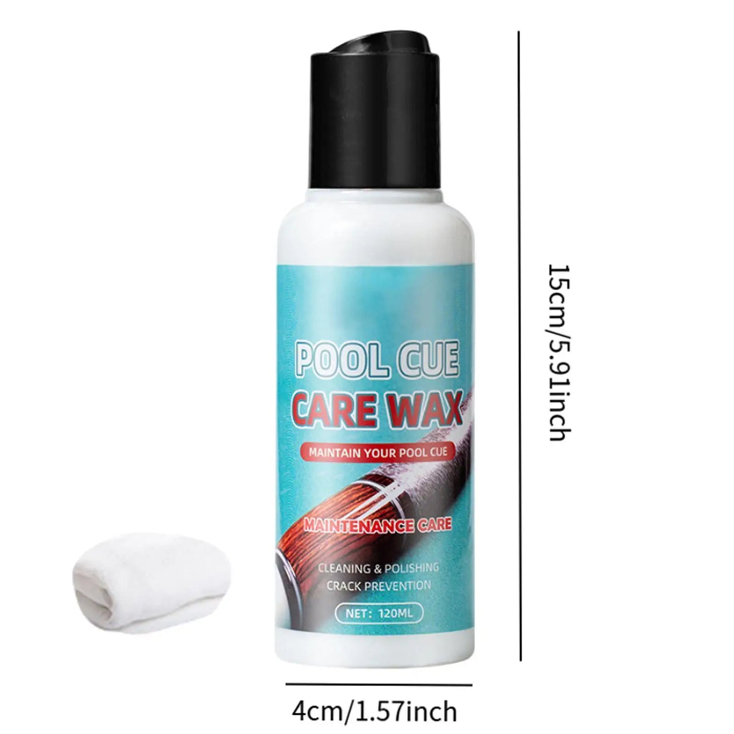 Pool Cue Polishing Wax Cue Stick Polisher Protective with Towel 120ml Cue
