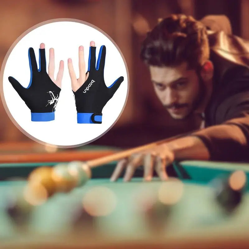 Billiard Gloves Left Hand Workout Gloves Comfortable Thin Slip Adjustable Durable Double Stitched 3 Finger Predator Pool