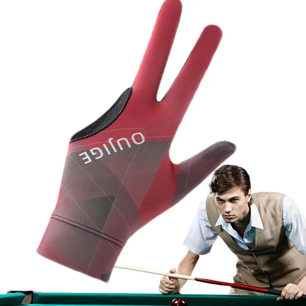 3 Finger Single Pool Gloves Non-Slip Pool & Billiards Gloves Breathable Wear-Resistant Cue Action Gloves Billiards Accessories