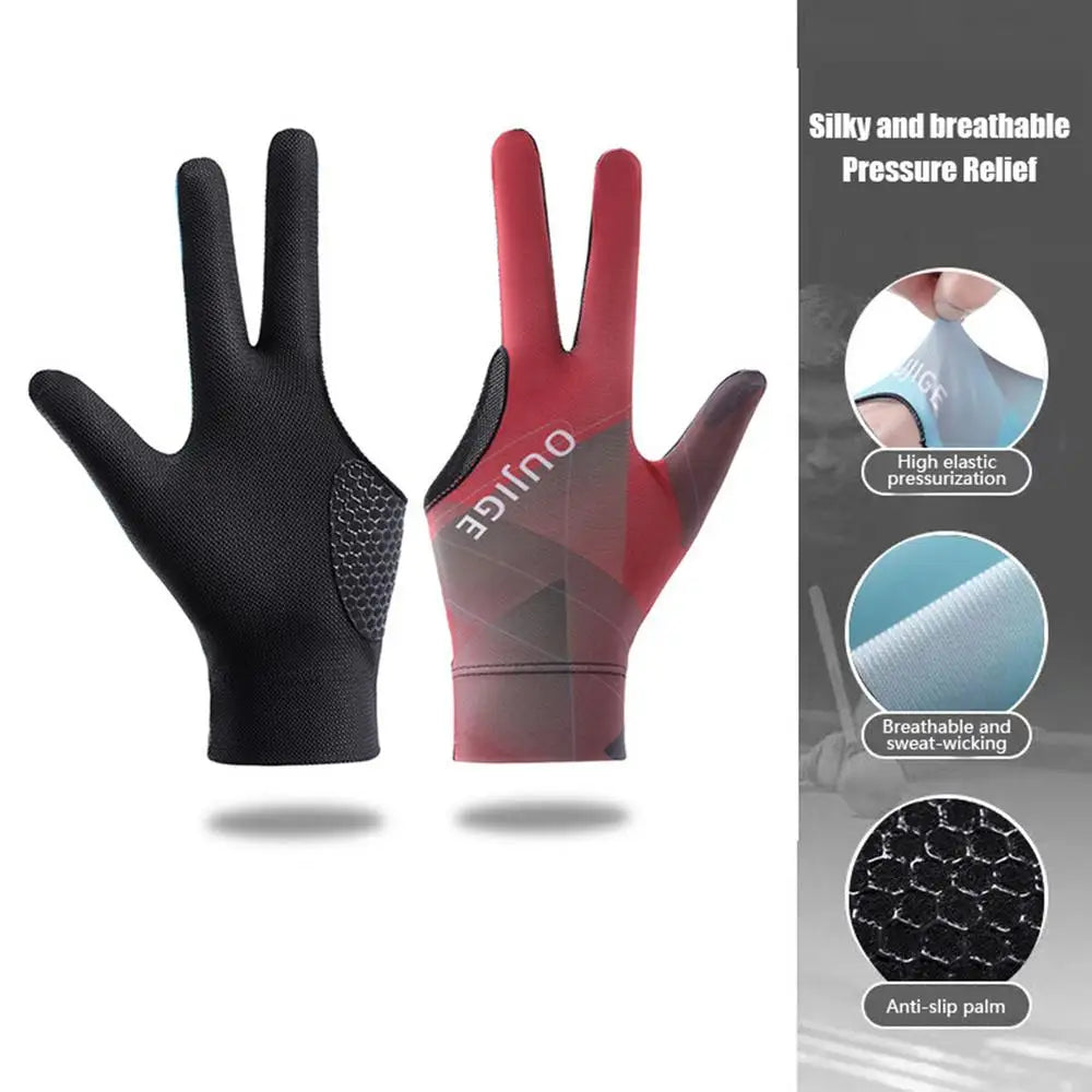 3 Finger Single Pool Gloves Non-Slip Pool & Billiards Gloves Breathable Wear-Resistant Cue Action Gloves Billiards Accessories