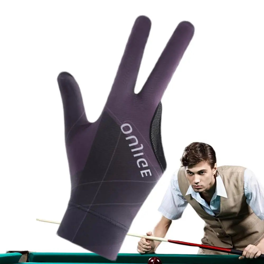3 Finger Single Pool Gloves Non-Slip Pool & Billiards Gloves Breathable Wear-Resistant Cue Action Gloves Billiards Accessories