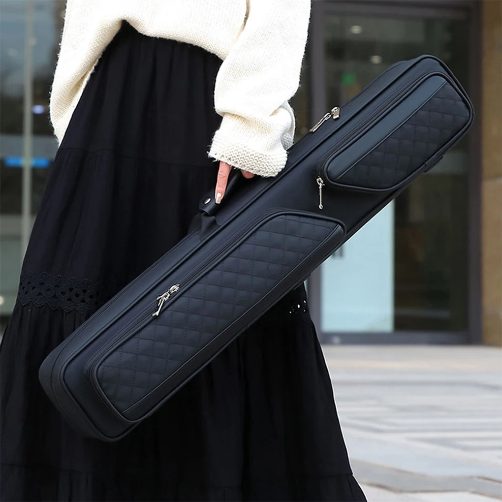 Pool Cue Bag 1/2 Jointed Cue Case Dustproof Portable Billiard Pool Cue Carrying Bag for Travel Outdoor Billiard Accessories