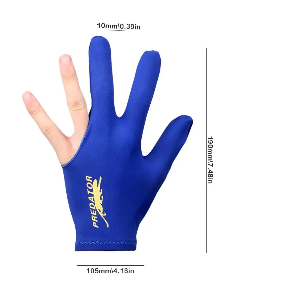 Predator Pool Gloves Batting Gloves Ultra Silky Breathable Anti Slip Elastic 3 Finger Double Stitched Billiard Gloves Left