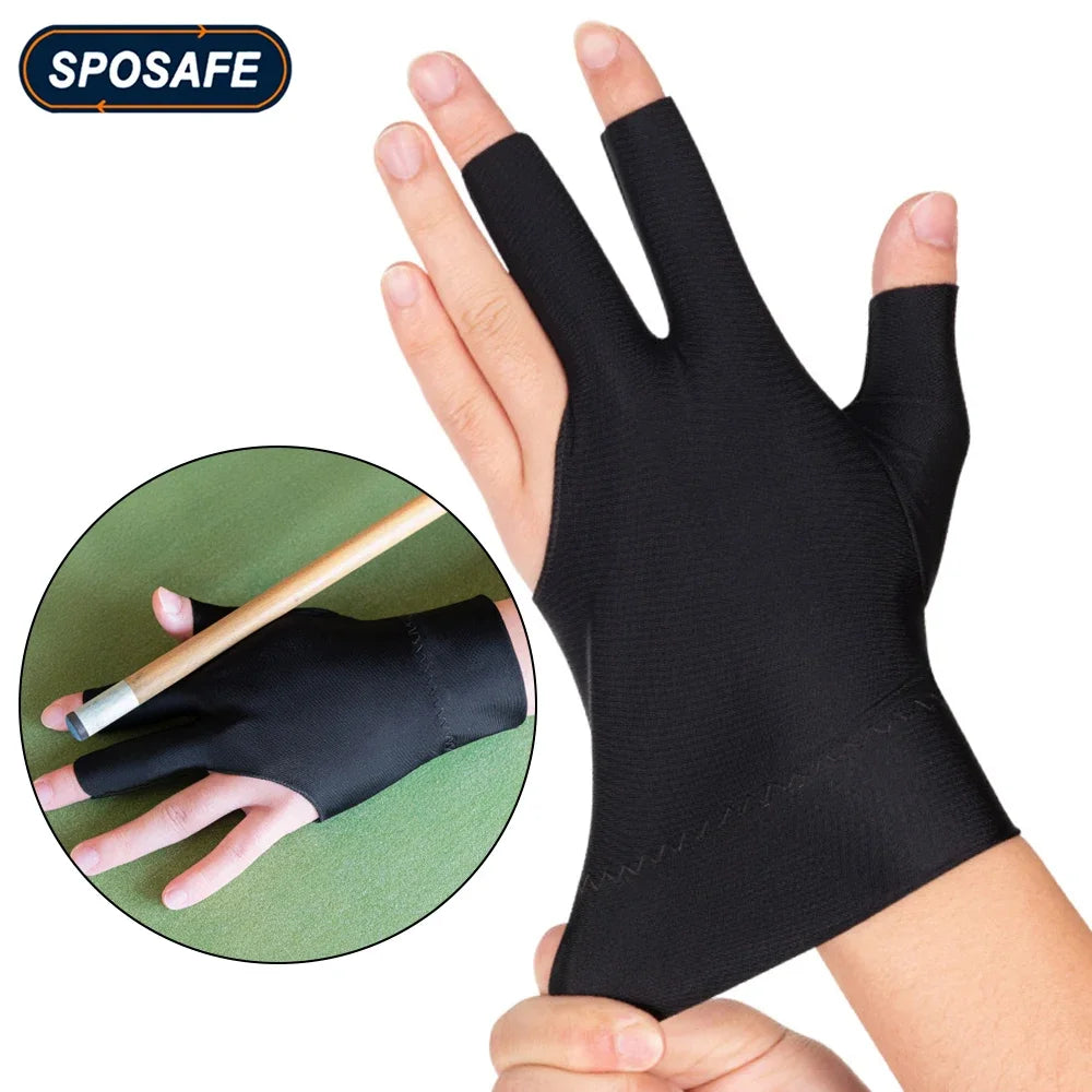 1Pc Pool Gloves Billiards Left Hand,3 Fingers Pool Billiard Gloves,Breathable Billiard Glove for Women/Men Left Hand,Cue Shooter