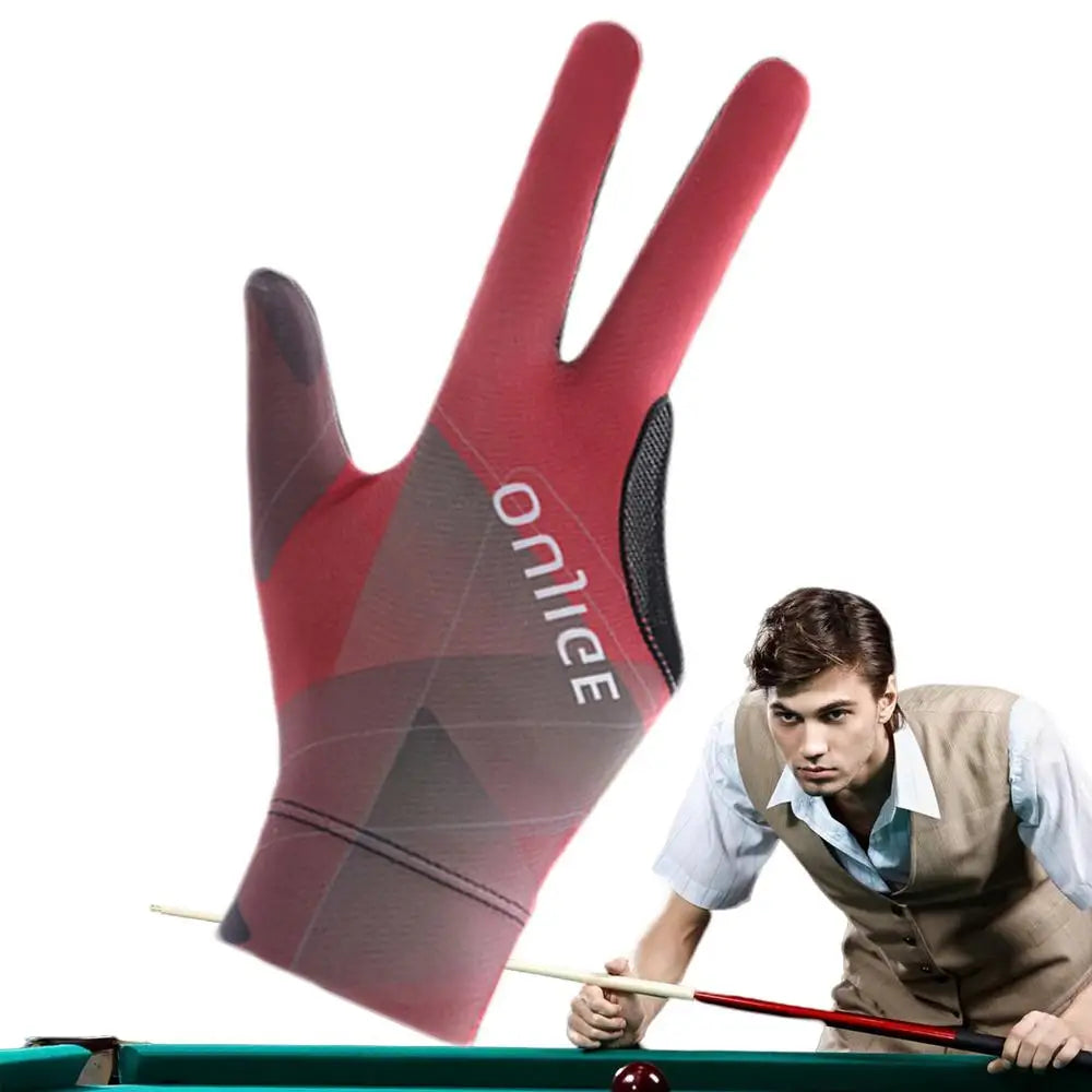 3 Finger Single Pool Gloves Non-Slip Pool & Billiards Gloves Breathable Wear-Resistant Cue Action Gloves Billiards Accessories