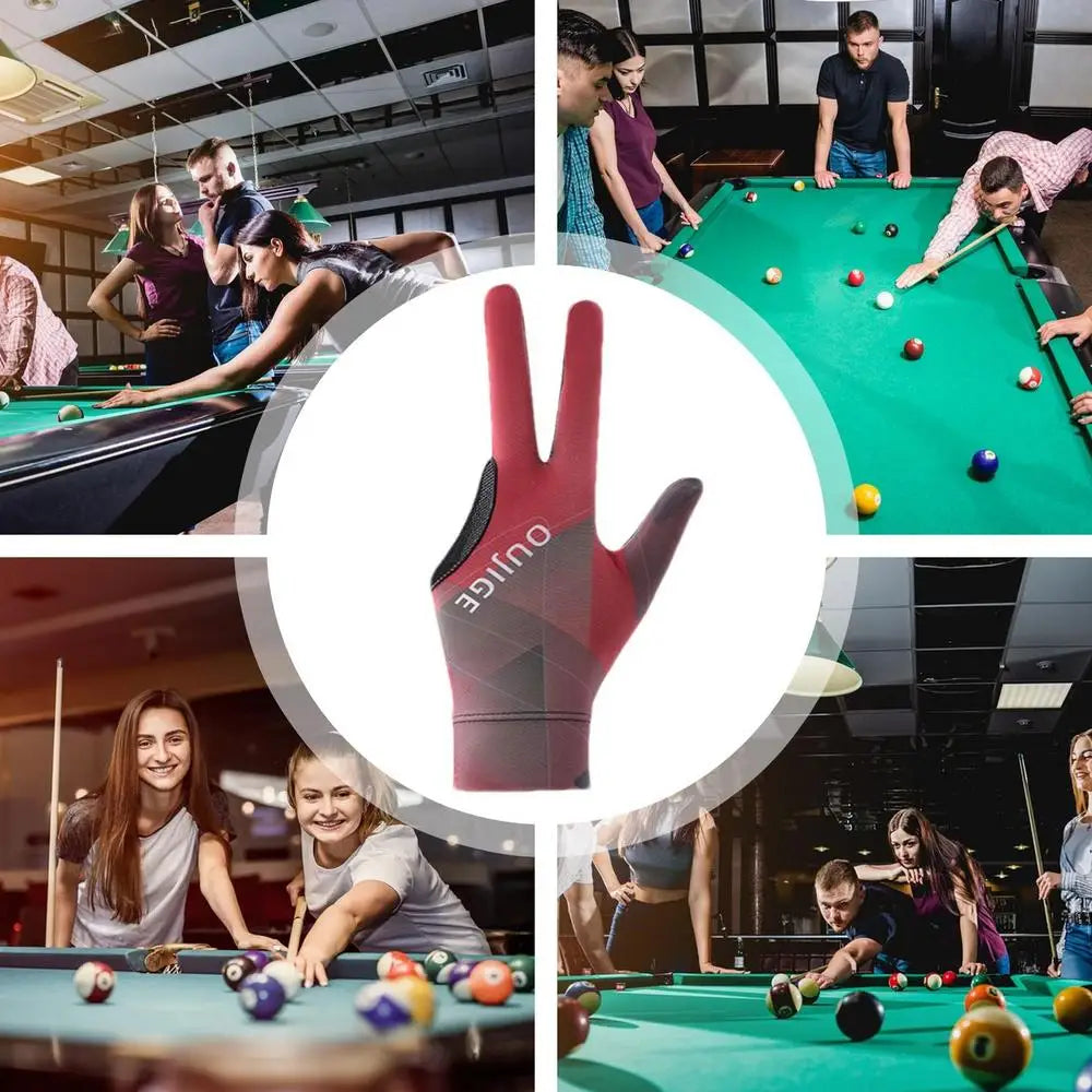 3 Finger Single Pool Gloves Non-Slip Pool & Billiards Gloves Breathable Wear-Resistant Cue Action Gloves Billiards Accessories