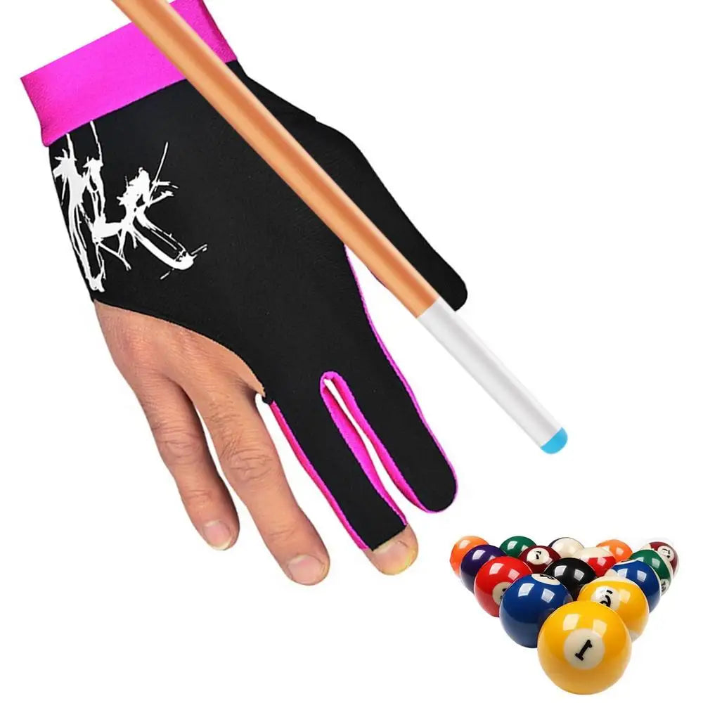 Billiard Gloves Left Hand Workout Gloves Comfortable Thin Slip Adjustable Durable Double Stitched 3 Finger Predator Pool