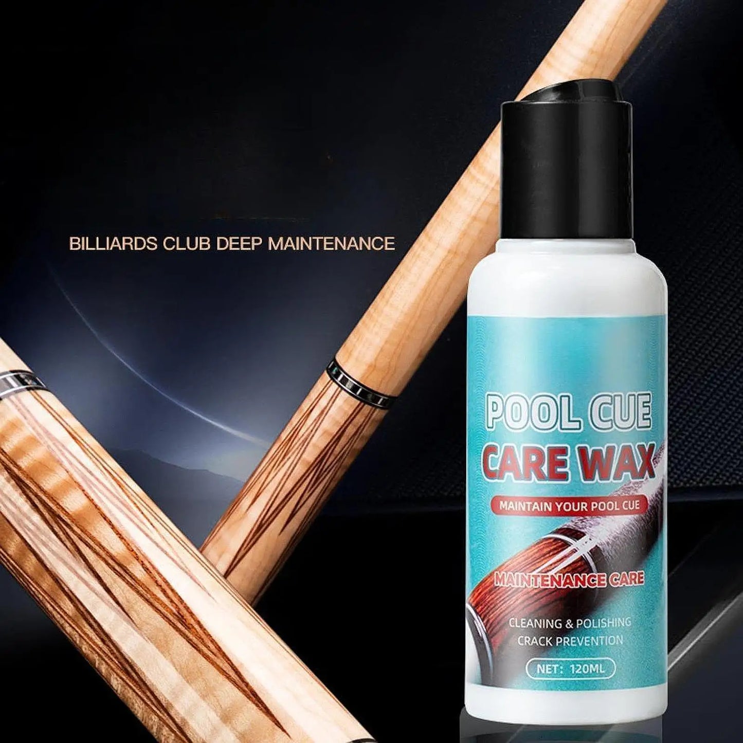 Pool Cue Polishing Wax Cue Stick Polisher Protective with Towel 120ml Cue