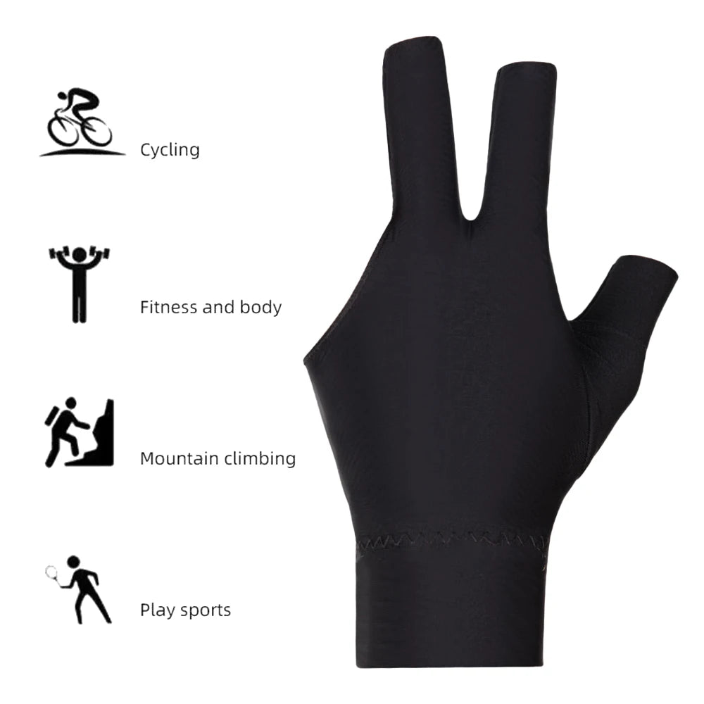 1Pc Pool Gloves Billiards Left Hand,3 Fingers Pool Billiard Gloves,Breathable Billiard Glove for Women/Men Left Hand,Cue Shooter