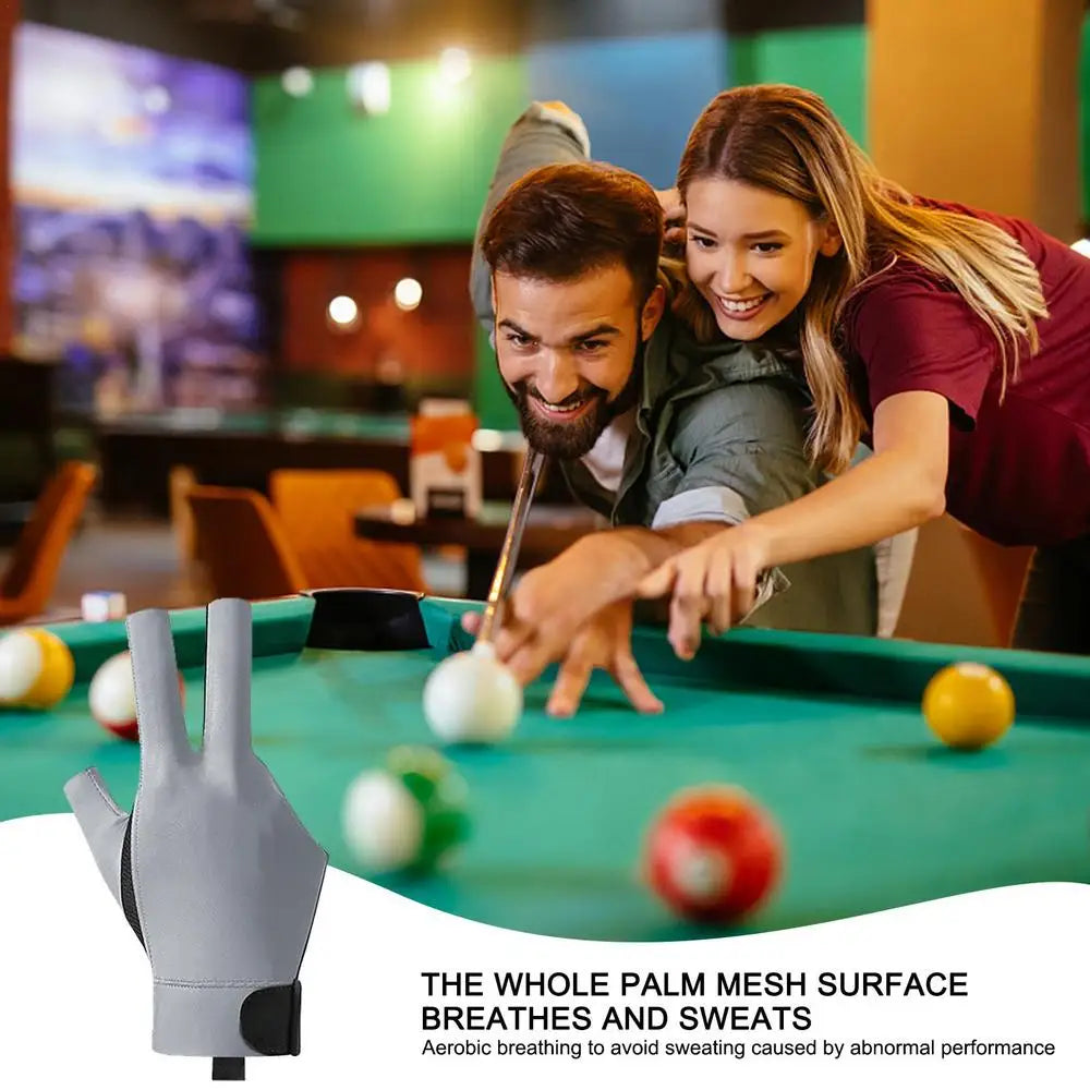Pool Gloves 3 Finger Professional Snooker Pool Gloves Lightweight And Non-Slip Universal Billiards Accessories For Right Hand