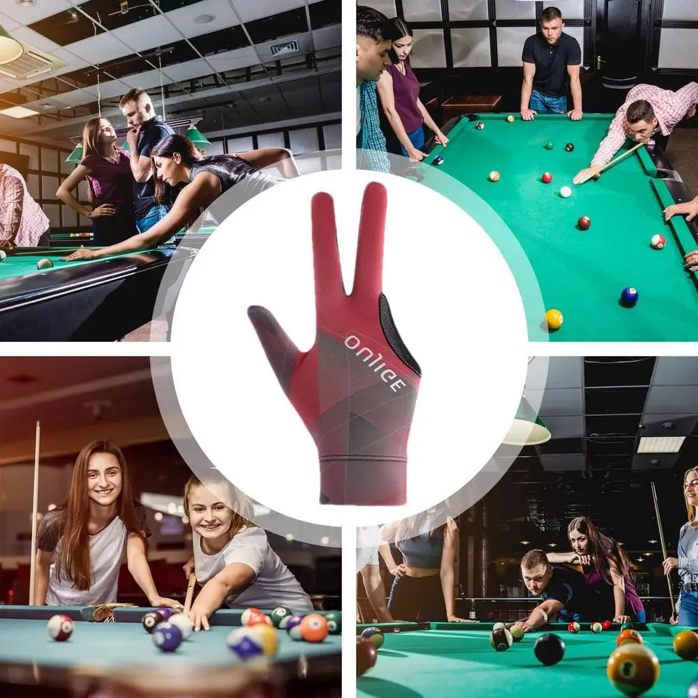 3 Finger Single Pool Gloves Non-Slip Pool & Billiards Gloves Breathable Wear-Resistant Cue Action Gloves Billiards Accessories