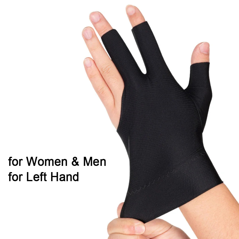 1Pc Pool Gloves Billiards Left Hand,3 Fingers Pool Billiard Gloves,Breathable Billiard Glove for Women/Men Left Hand,Cue Shooter