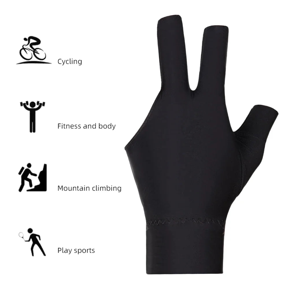 1Pc Pool Gloves Billiards Left Hand,3 Fingers Pool Billiard Gloves,Breathable Billiard Glove for Women/Men Left Hand,Cue Shooter