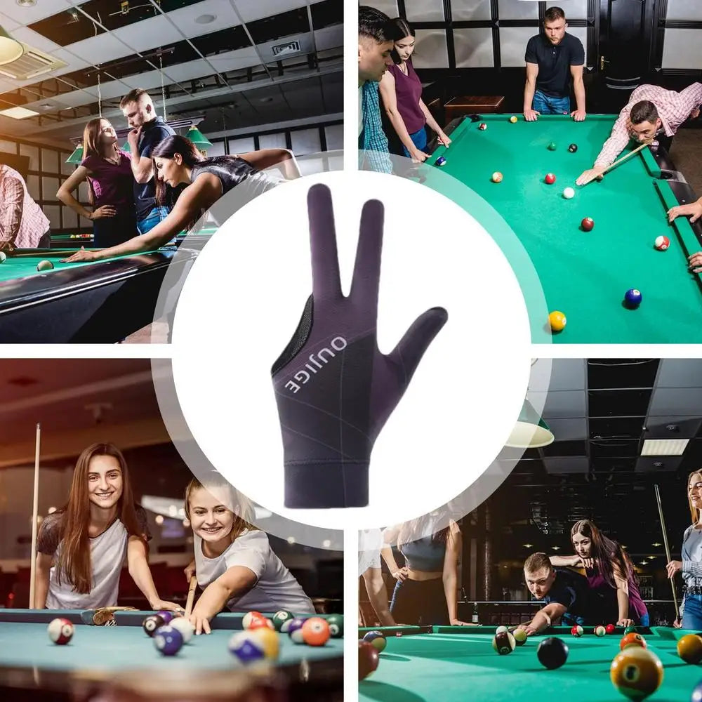 3 Finger Single Pool Gloves Non-Slip Pool & Billiards Gloves Breathable Wear-Resistant Cue Action Gloves Billiards Accessories