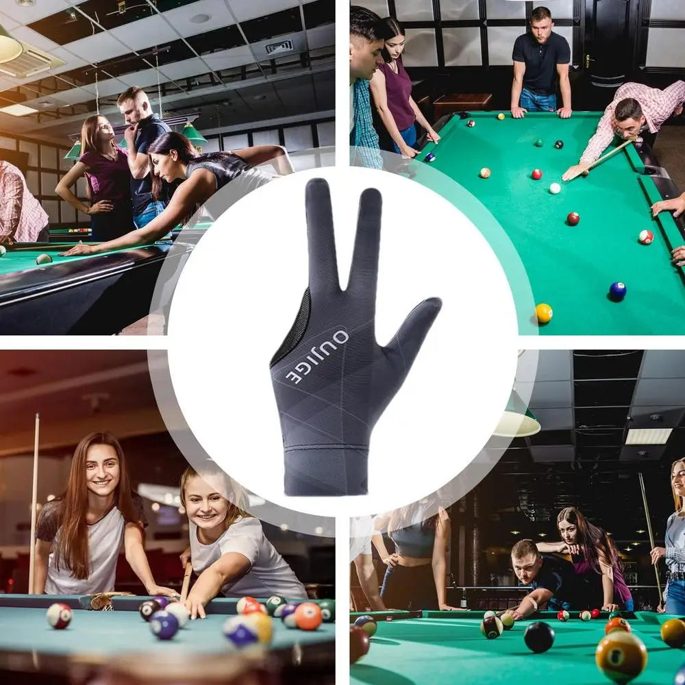3 Finger Single Pool Gloves Non-Slip Pool & Billiards Gloves Breathable Wear-Resistant Cue Action Gloves Billiards Accessories