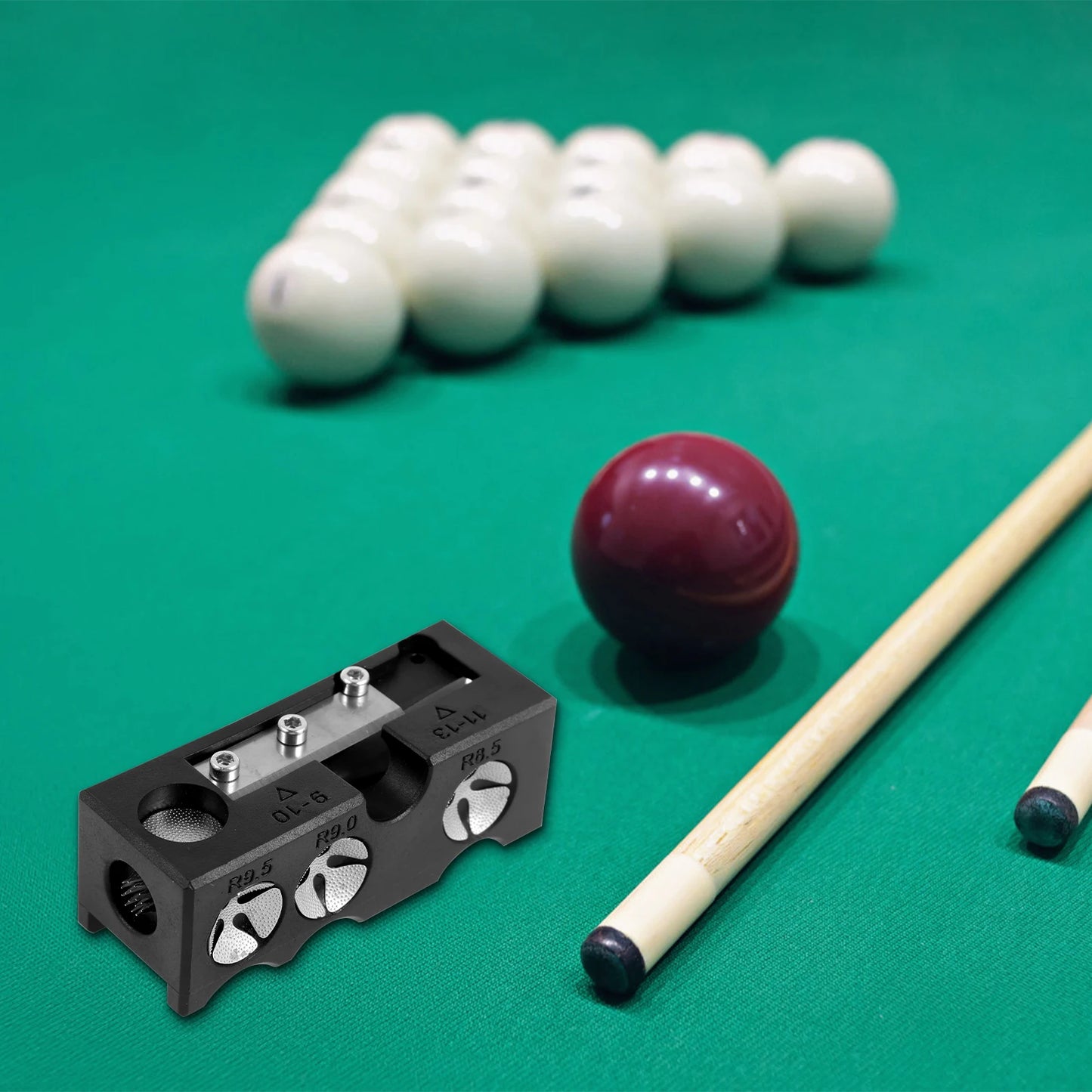 11 In 1 Billiard Cue Tip Shaper Aluminum Alloy Pool Cue Tip Repairer with Wrench and Replacement Blade Pool Cue Accessories