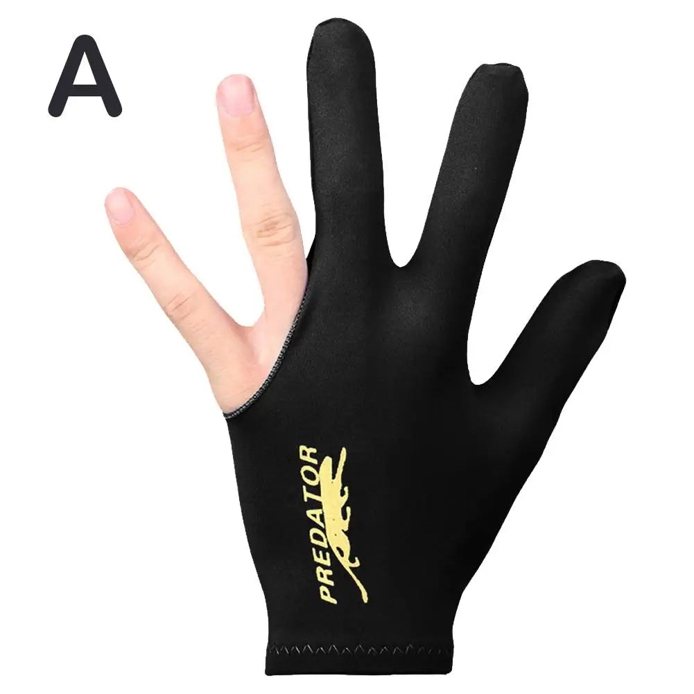 Predator Pool Gloves Batting Gloves Ultra Silky Breathable Anti Slip Elastic 3 Finger Double Stitched Billiard Gloves Left