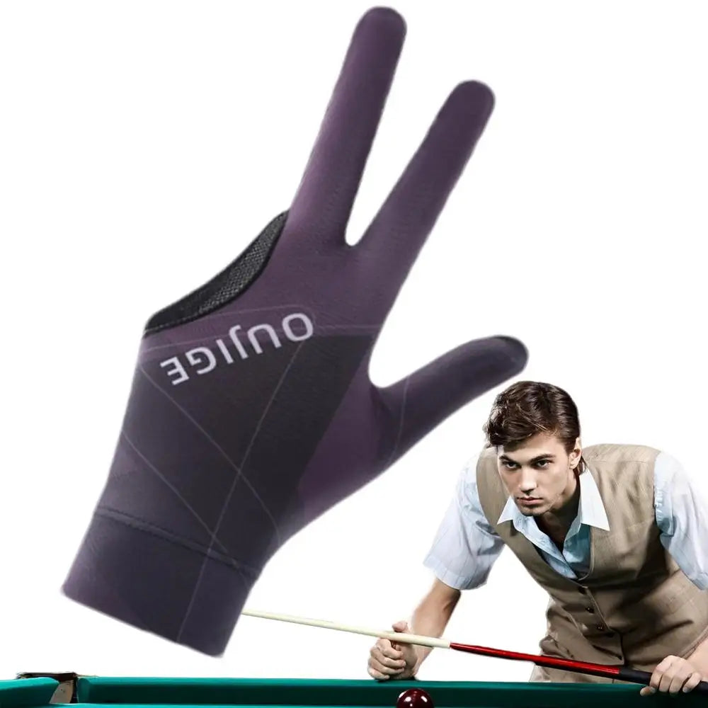 3 Finger Single Pool Gloves Non-Slip Pool & Billiards Gloves Breathable Wear-Resistant Cue Action Gloves Billiards Accessories