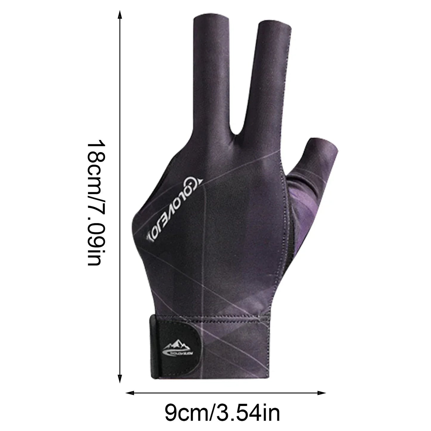 1pc Open Finger Billiard Gloves Breathable Polyester Snooker Pool Glove Adjustable Sticker Smooth Soft Lightweight Amateur Train