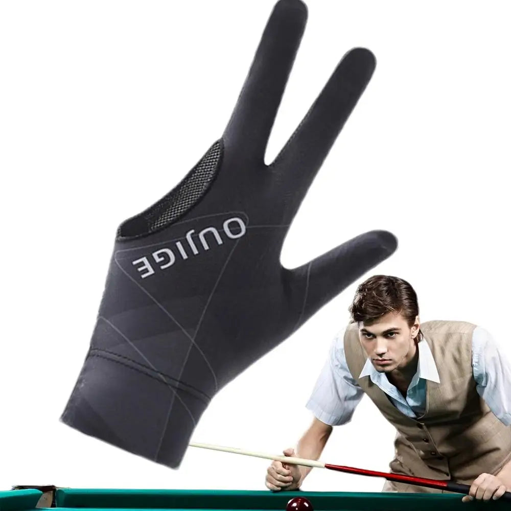 3 Finger Single Pool Gloves Non-Slip Pool & Billiards Gloves Breathable Wear-Resistant Cue Action Gloves Billiards Accessories
