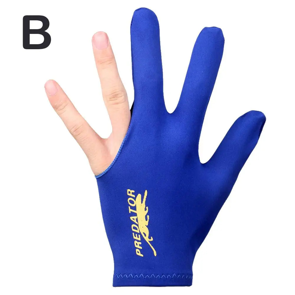 Predator Pool Gloves Batting Gloves Ultra Silky Breathable Anti Slip Elastic 3 Finger Double Stitched Billiard Gloves Left